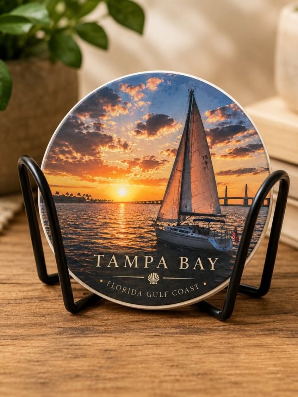Tampa Bay Coastal Collection Ceramic Coaster Set – Set of 4 - Picture 3 of 3